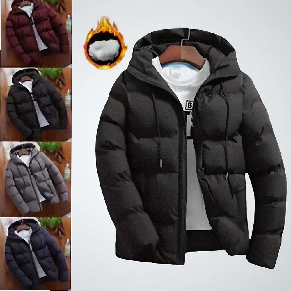 Herren Jacke Winter Warme Daunenjacke Gefüllte Jacke Mit Reißverschluss Mäntel