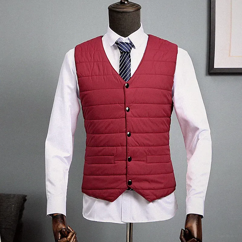 Herren Warm Weste Gepolstert Ärmellos Daunenjacke Anzug Wintermantel Top