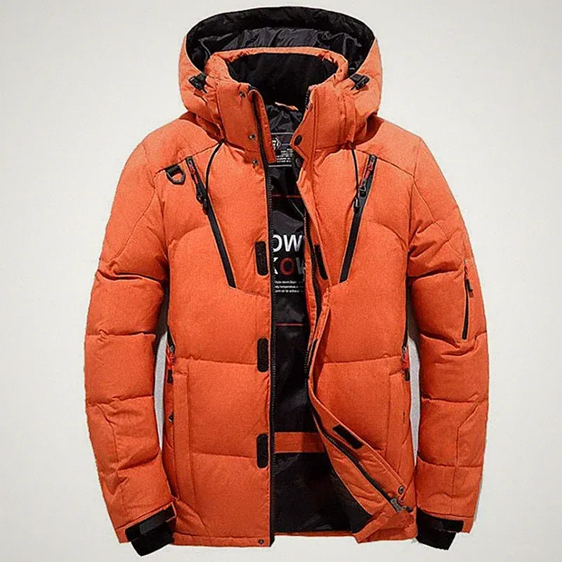 Herren Winter Warm Ente Daunenjacke Ski Schnee Dick Kapuze Puffer Mantel Parka