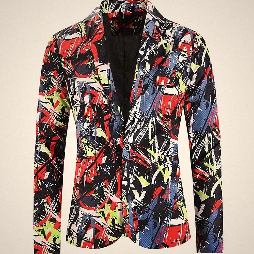 Herrenblazer Street Luxury Graffiti Fantasie Multicolor Slim Fit CF74813