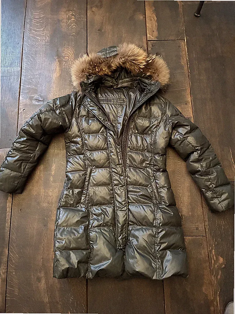 Hetrego Daunenmantel Daunenjacke mit Echtpelz an Kapuze Gr. IT 44