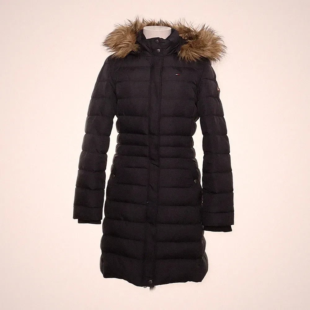 Hilfiger Denim, Daunenmantel, Damen, Größe: M, Schwarz, Daune/Feder/Leder #WjN