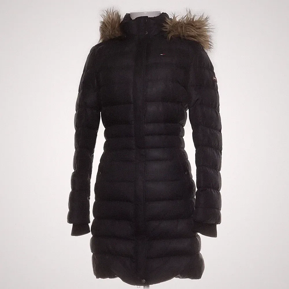 Hilfiger Denim, Daunenmantel, Damen, Größe: S, Schwarz, Daune/Feder/Leder #EvD