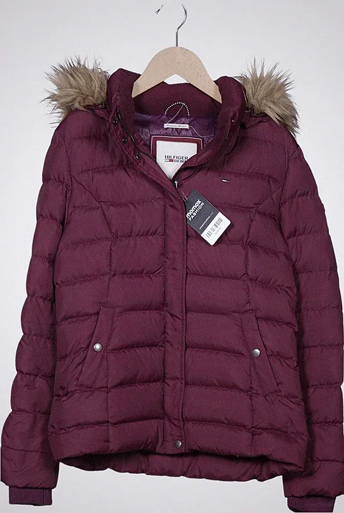 HILFIGER DENIM Jacke Damen Anorak Jacket Kurzmantel Gr. S Leder Daun... #xeiebs6