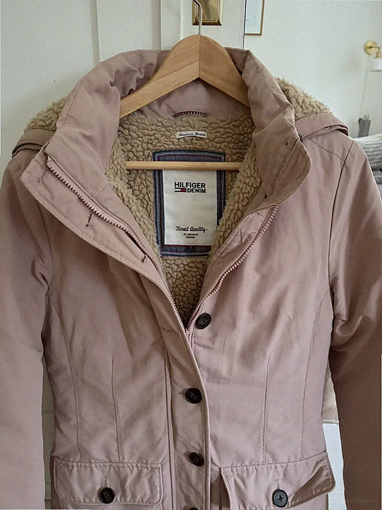 HILFIGER DENIM Mantel Damen Jacke Parka Gr. S Daunen Beige #6uhpqyl