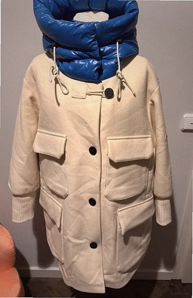 Holubar Schurwolle Mantel Daunenparka gr S/M weiß blau