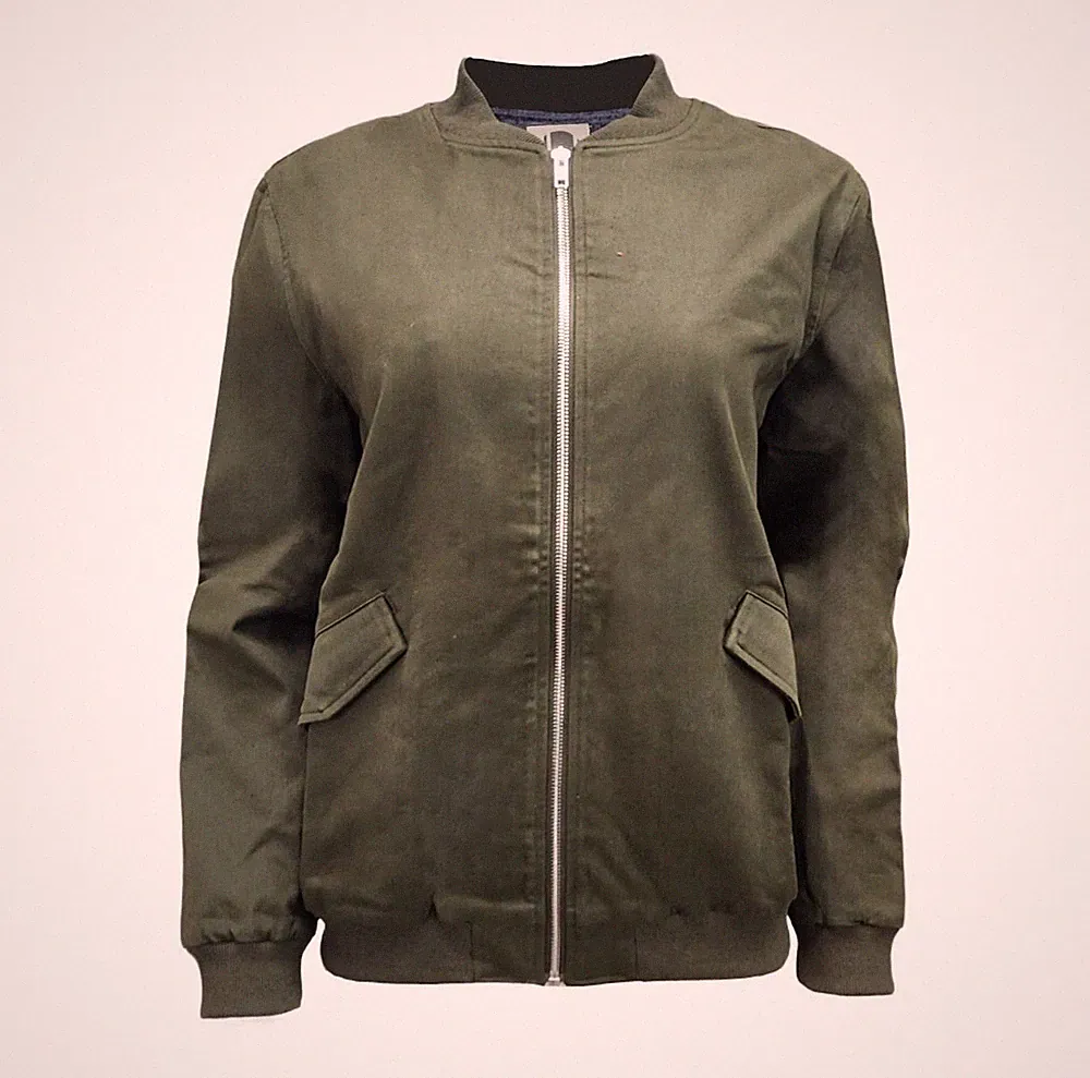 HoodLamb Damen Bomberjacke Grün Ungefüttert aus Naturhanf 420 NWT