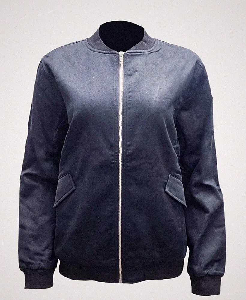 HoodLamb Damen Bomberjacke Schwarz Naturhanf ungefüttert 420 NWT