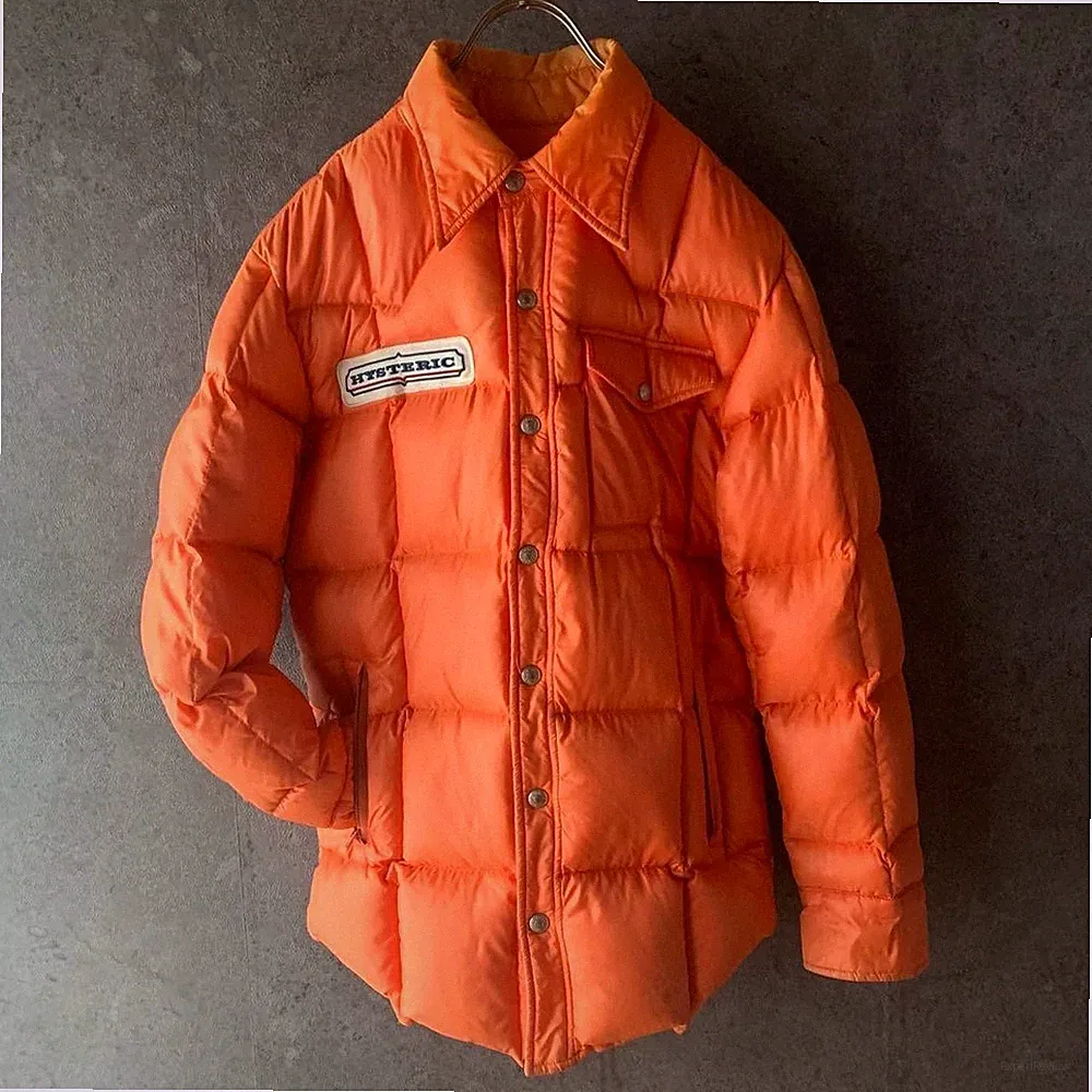 Hysteric Glamour Shirt Style Daunenjacke Lachs Rosa Orange Größe M Authentic