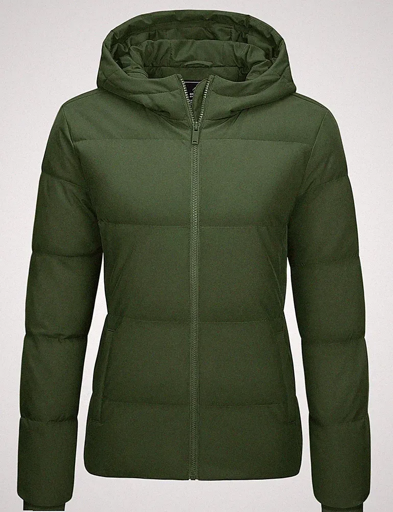 I Damen Winter Daunenjacke Leicht Warm Kapuze Gepolstert Steppmantel Outdoor
