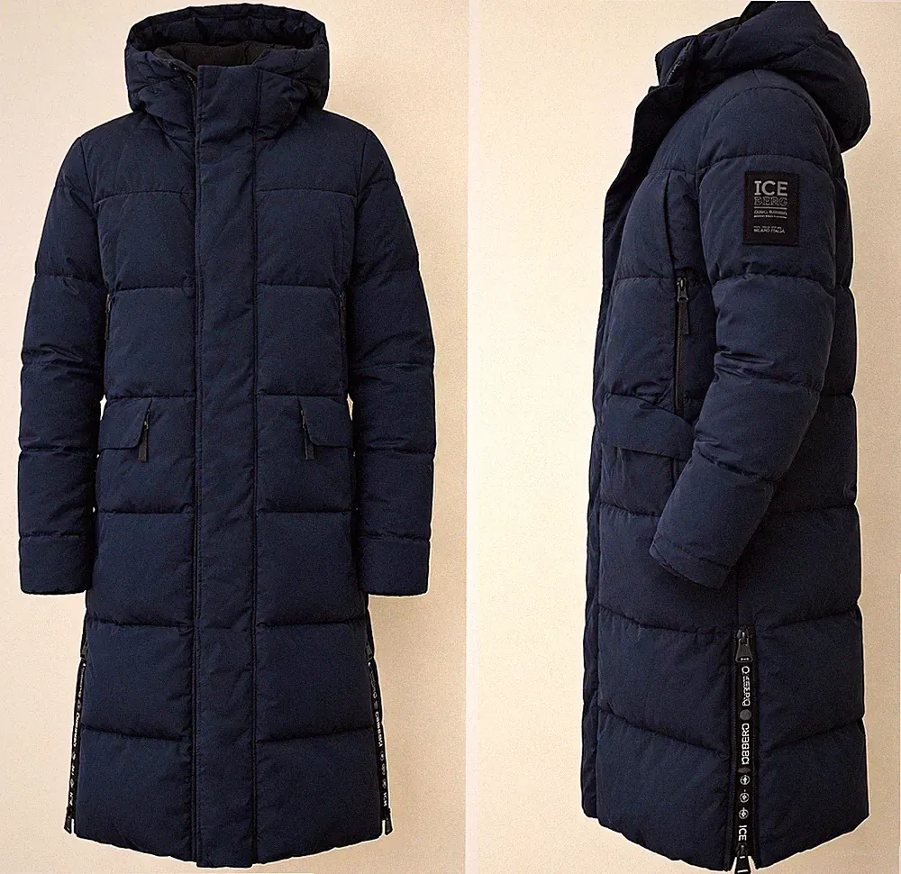 ICEBERG Herren Steppmantel Daunen-Look Navy Blau Gr. S – 235E47W