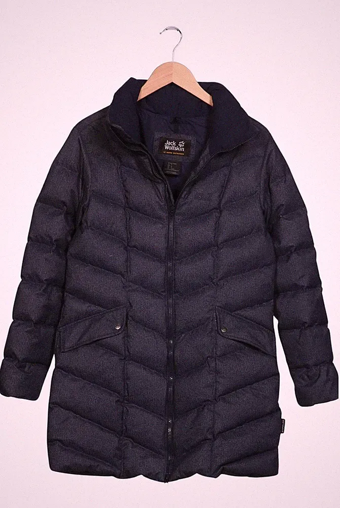 Jack Wolfskin Mantel Damen Jacke Parka Gr. 40 Daunen Marineblau #kd46iiw