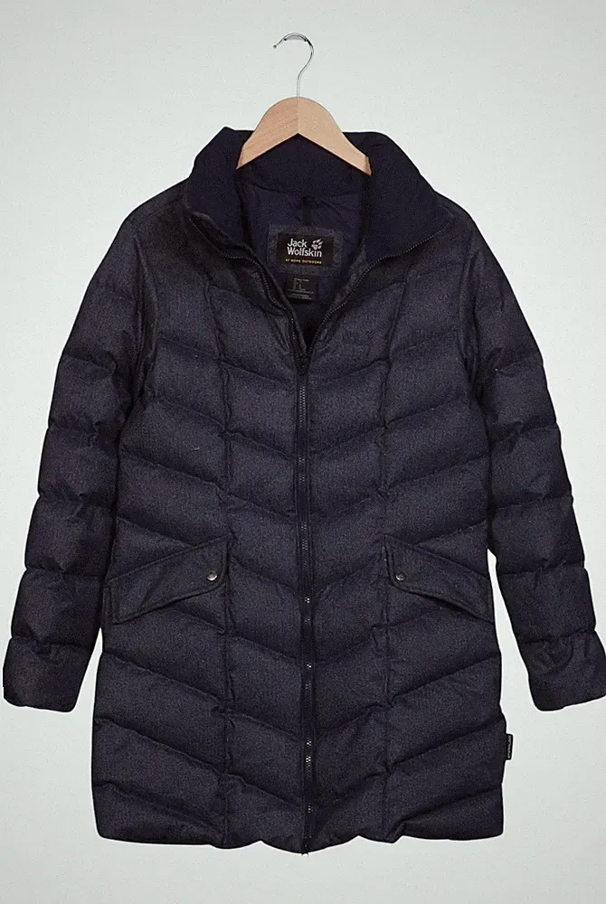 Jack Wolfskin Mantel Damen Jacke Parka Gr. EU 40 Daunen Marineblau #kd46iiw