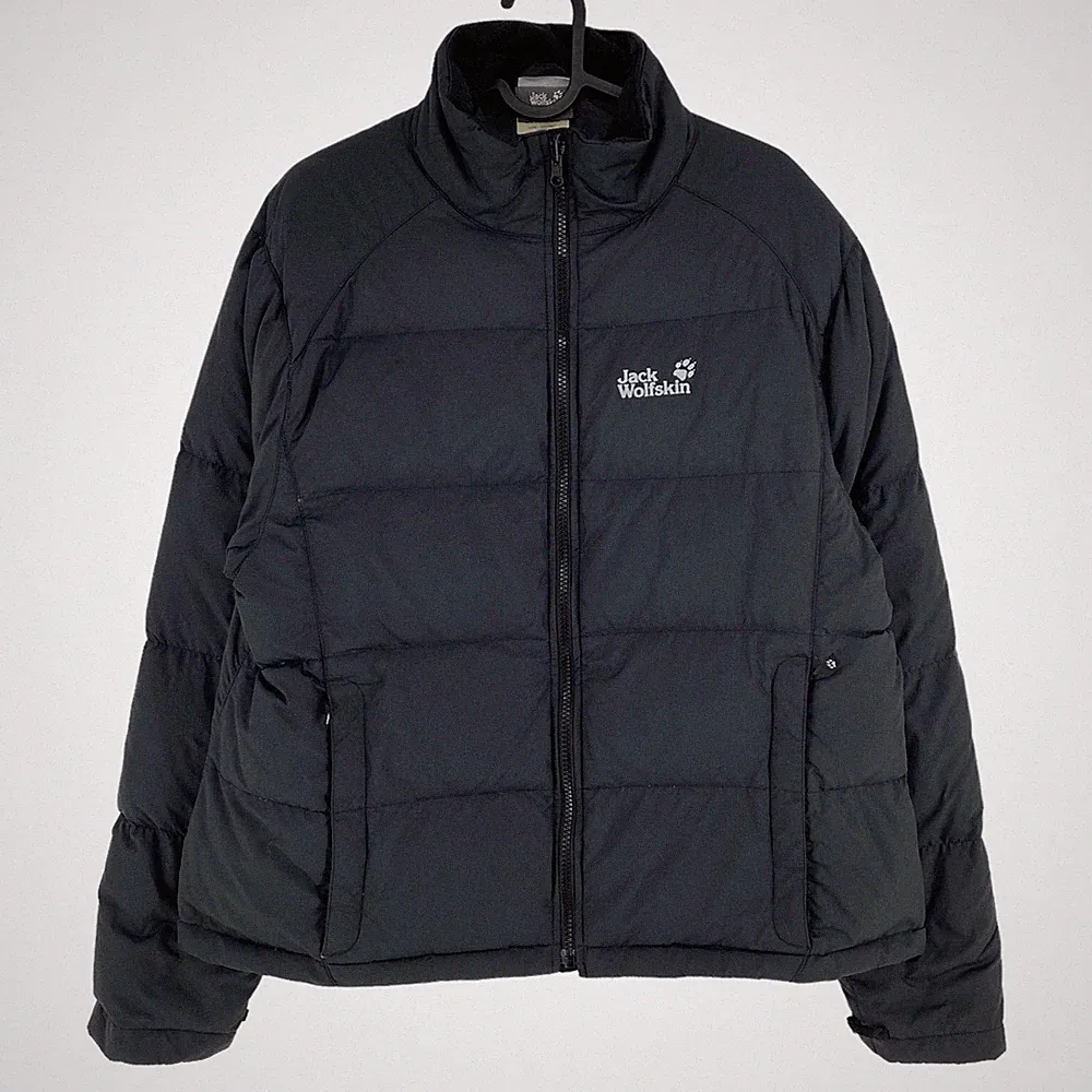 Jack Wolfskin Schwarze Gesteppten Daunen Steppjacke Mantel Größe XL