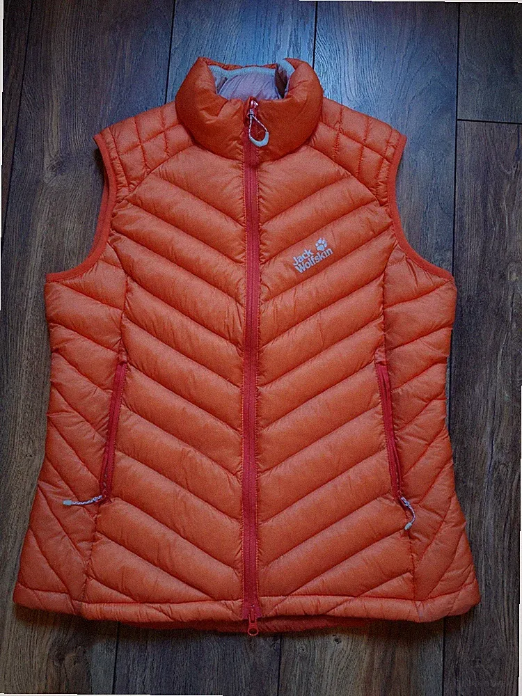 Jack Wolfskin Weste Orange Daunen Größe M Wandern