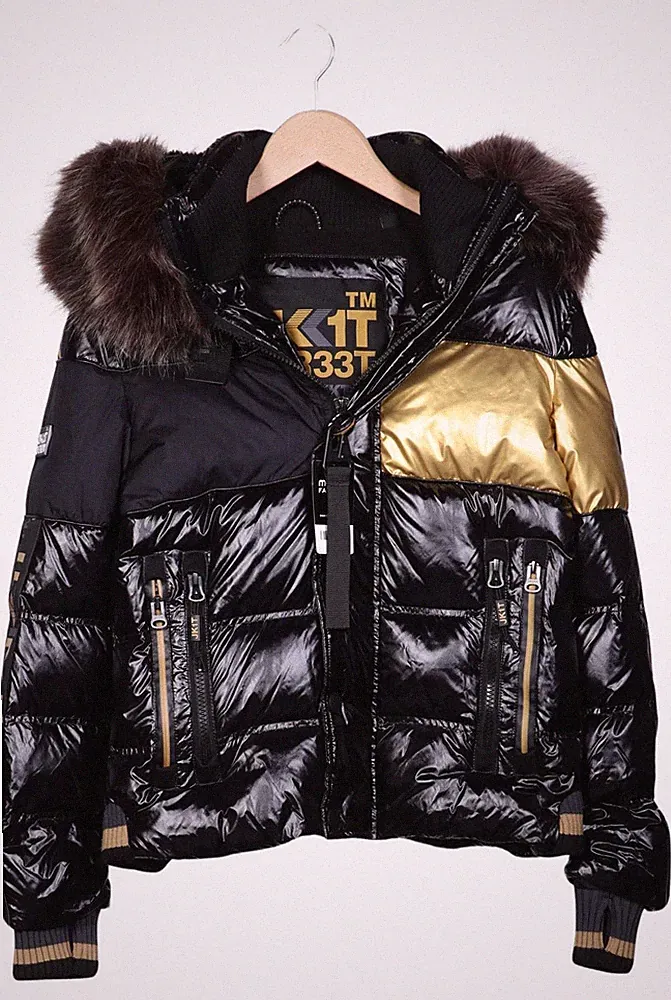 JACK1T Jacke Damen Anorak Jacket Kurzmantel Gr. M Daunen Mehrfarbig #2xkxn3f