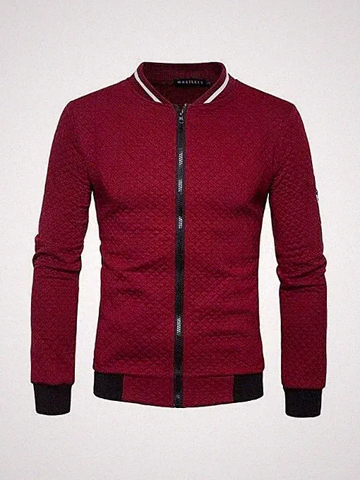 Jacke Herren Vest Slim Fit Pile Stepp Sweatshirt Rot Casual Angepasst 1046