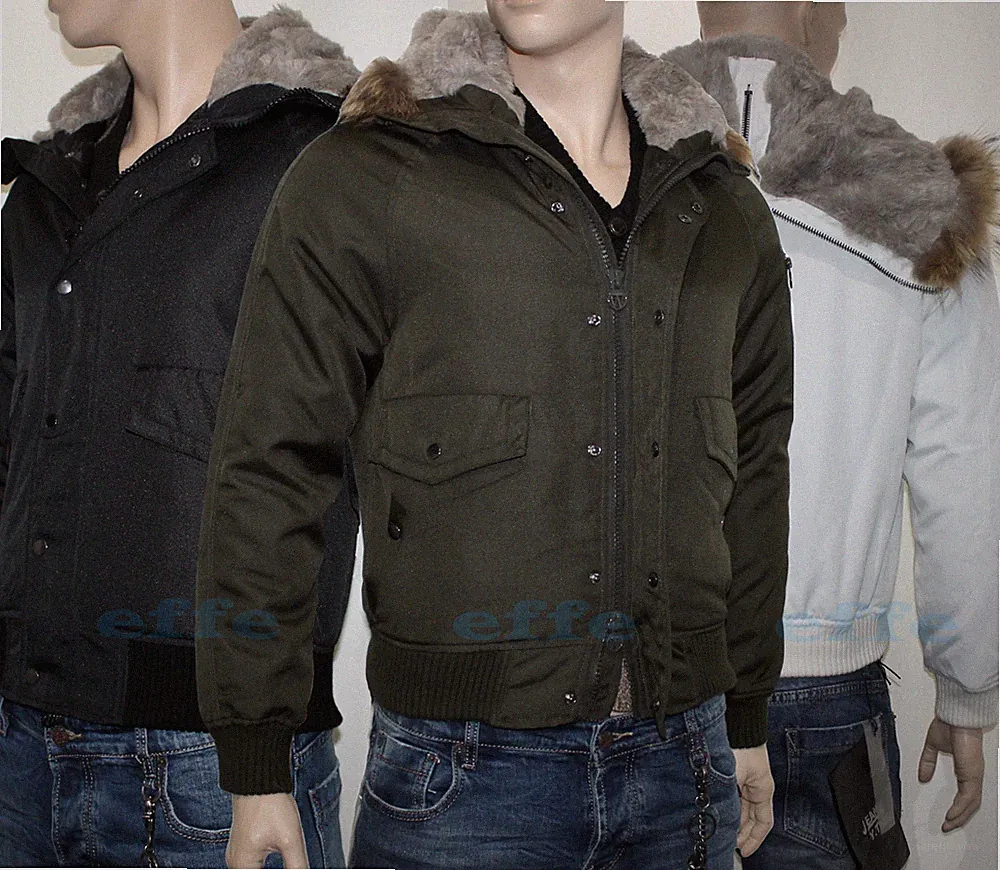 Jacke Herren Winter Jacke Gepolstert Daunenjacke Bomberjacke mit Kapuze