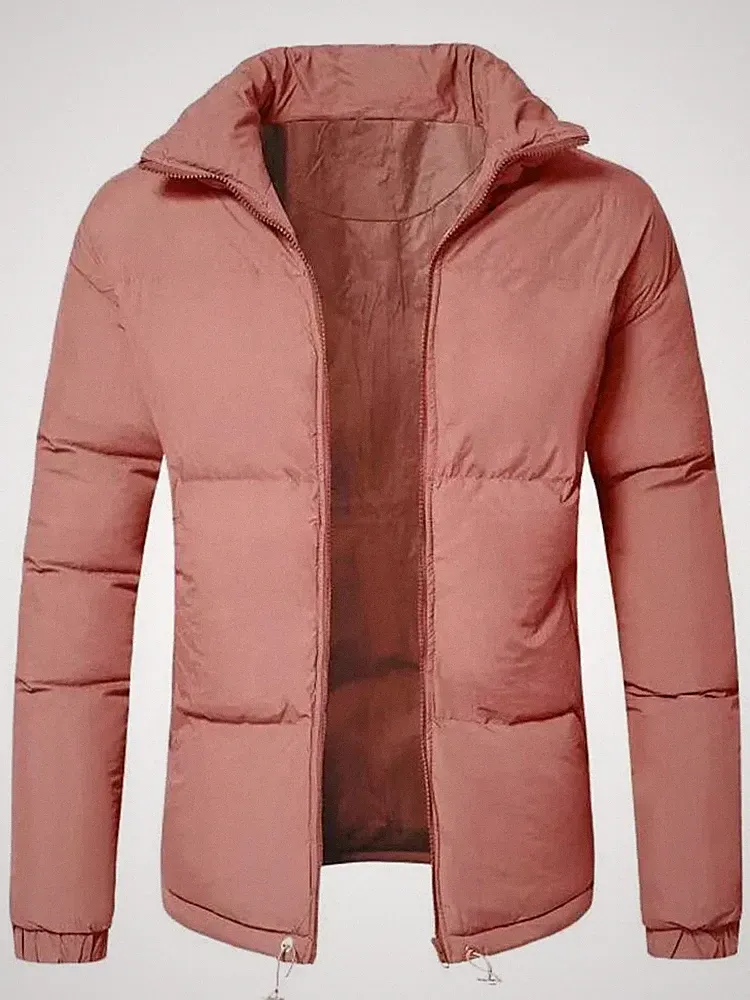 Jacke Kurz Daunenjacke Sport Rosa Elegant Herren Weich Reißverschluss GU049
