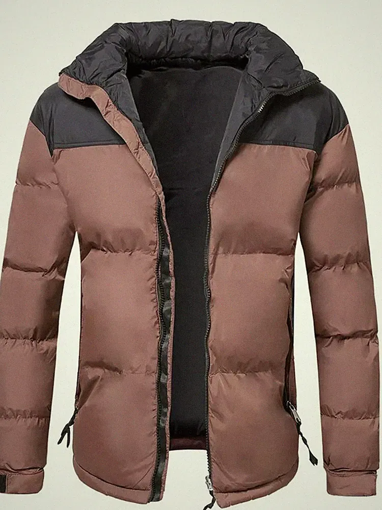 Jacke Kurz Daunenjacke Sport Rosa Elegant Herren Weich Reißverschluss GU050