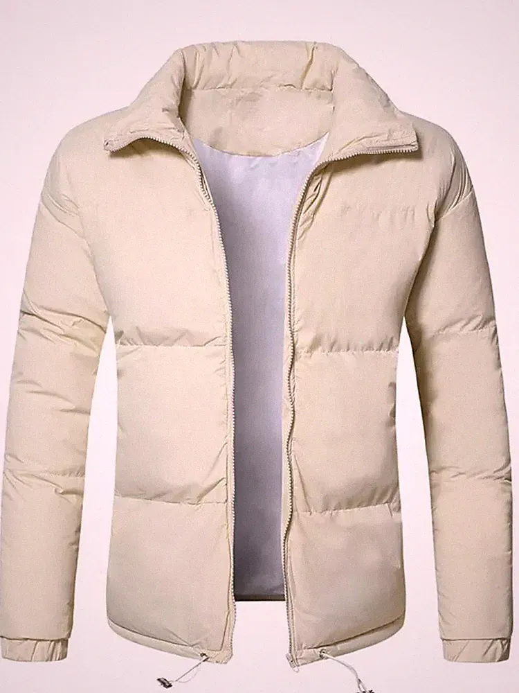 Jacke Kurz Daunenjacke Sport Weiß Elegant Herren Weich Reißverschluss GU049