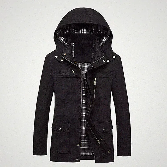 Jacke Trench Mantel Herren Sport Abzugshaube Mode Wasserdicht Schlank Schmal Sw