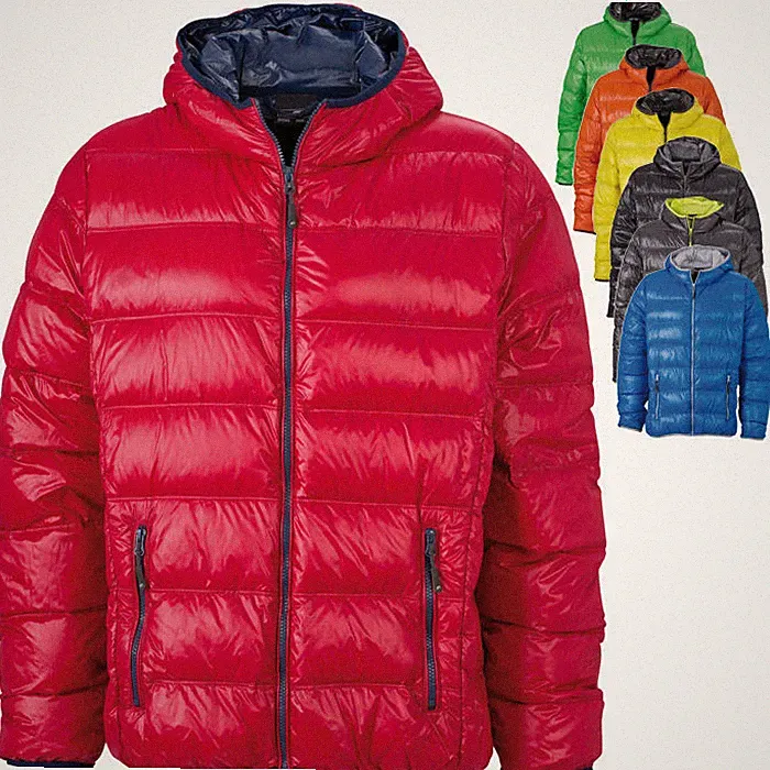 James & Nicholson Herren Daunen Jacke mit Kapuze Mantel Parka Shirt S - 3XL