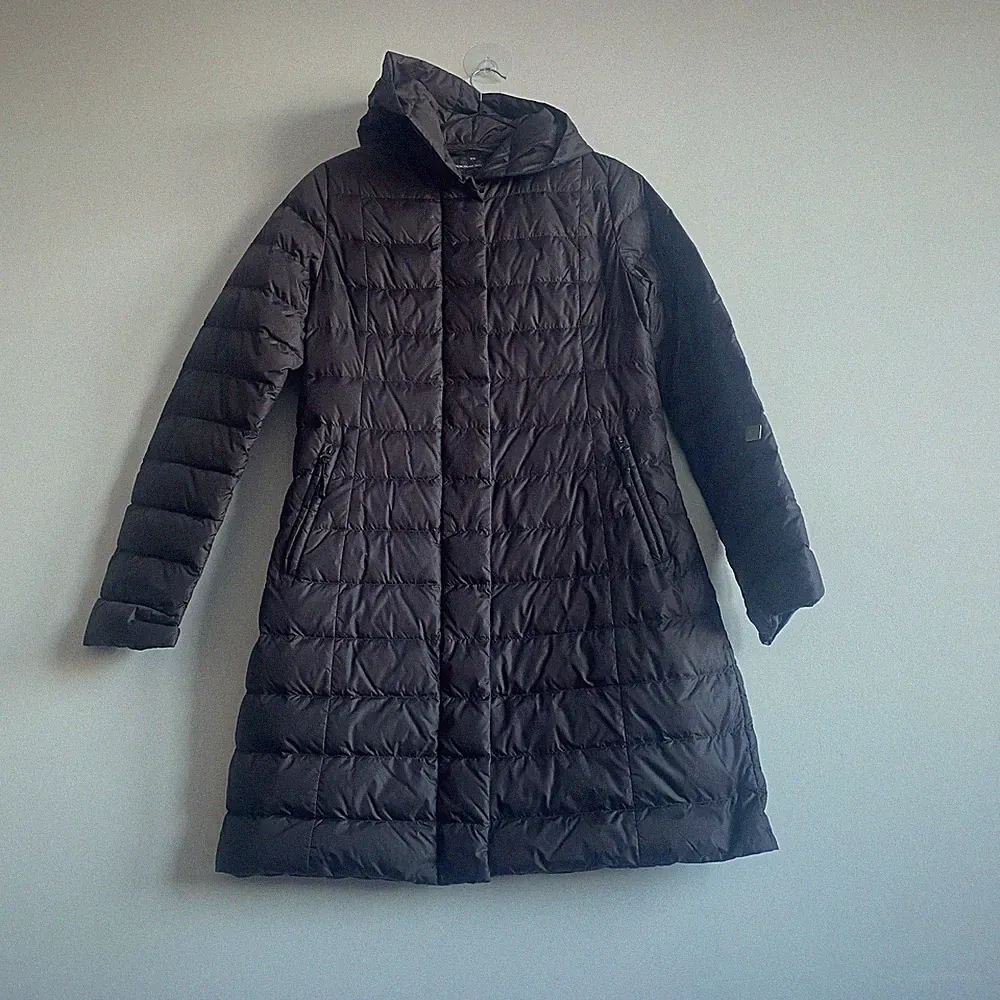 Joutsen Rosa Daunen Mantel Jacke Schwarz XS Kapuze Lang Puffer Finnland Damen...