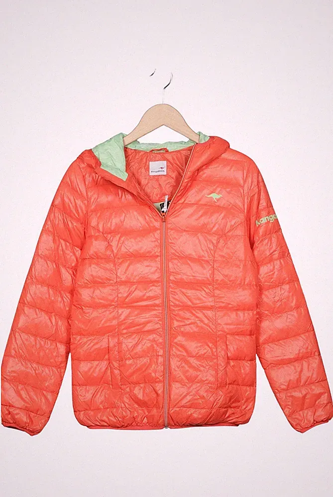KangaROOS Jacke Damen Anorak Jacket Kurzmantel Gr. EU 36 Daunen Orange #cmjg97y