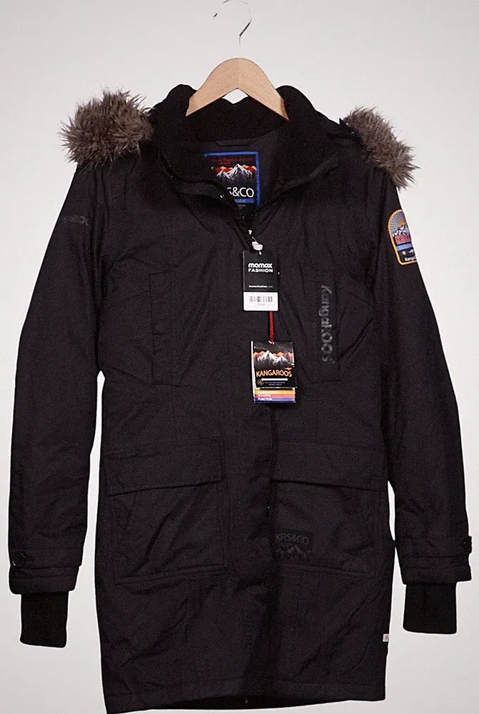 KangaROOS Mantel Damen Jacke Parka Gr. 32 Daunen Schwarz #7504lii