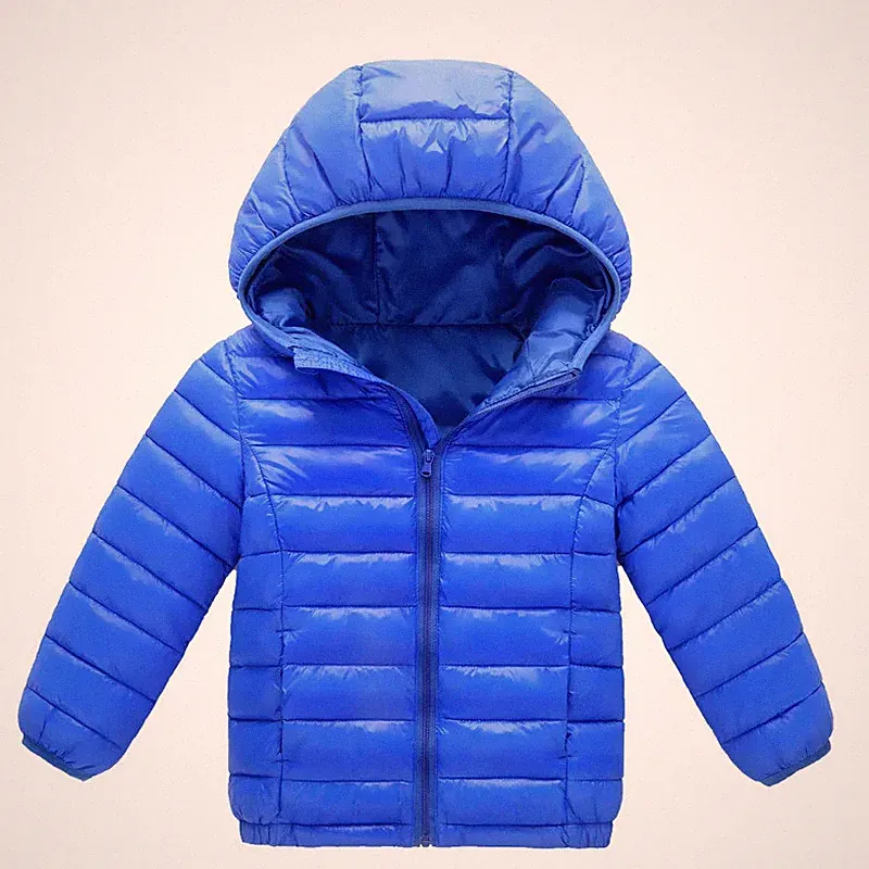 Kinder Baumwolljacke Winter Kapuzenjacke einfarbig Plüsch leicht