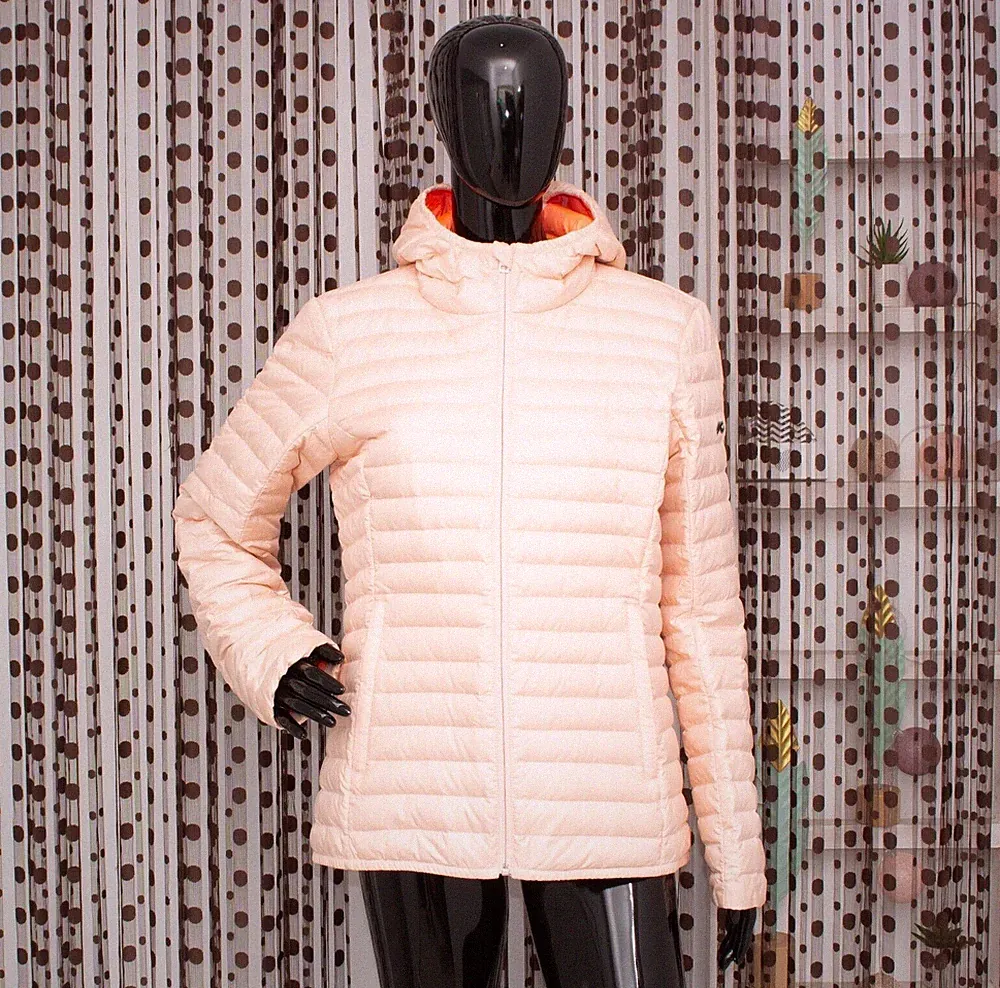 KJUS Neogen Daunenjacke Kapuze orange leichter Puffer Mantel Damen Gr.XL/42