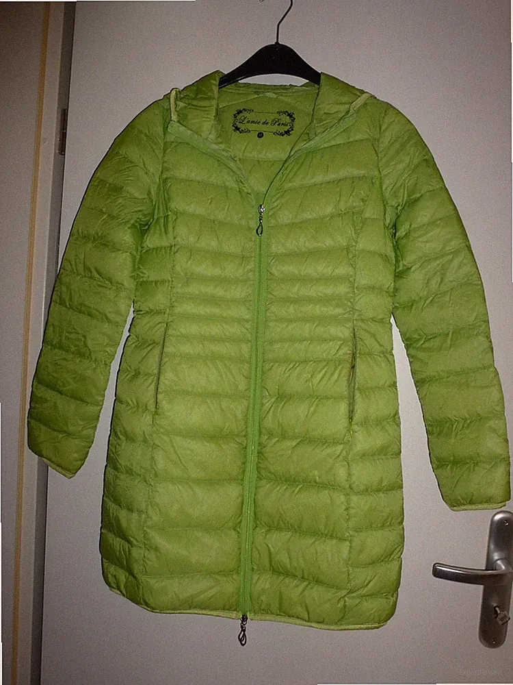 L'amie de Paris Daunenjacke Daunenmantel Steppjacke grün Gr. S 36