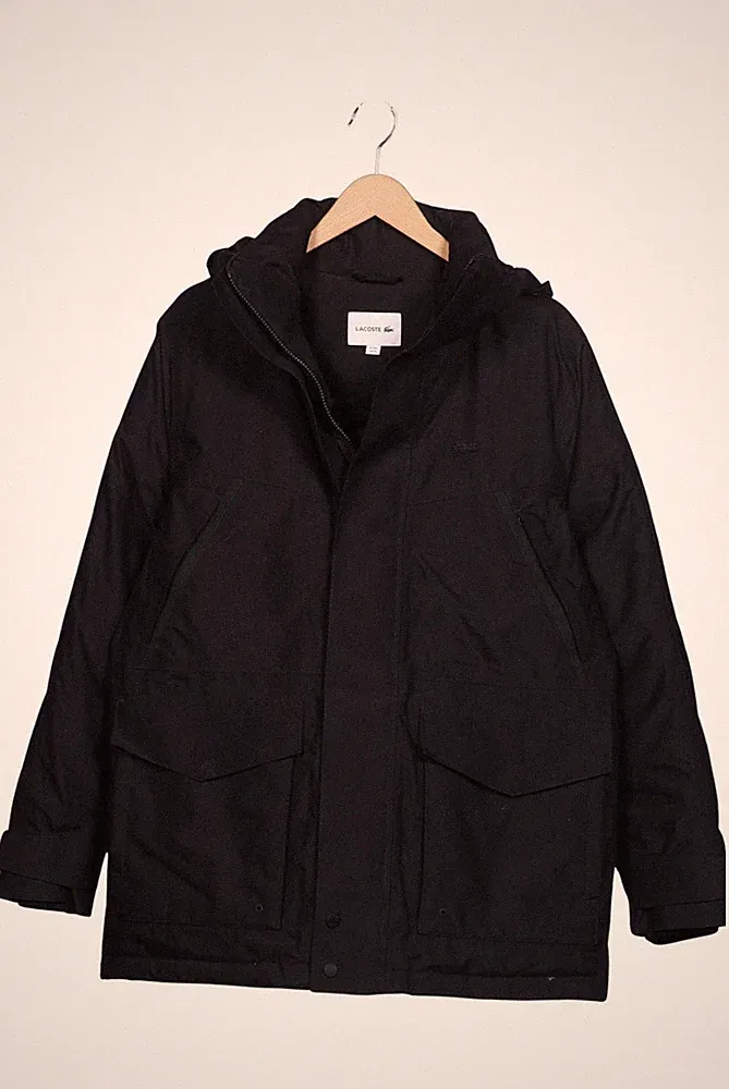 Lacoste Jacke Herren Anorak Jacket Kurzmantel Gr. EU 48 Daunen Schwarz #22wjluo
