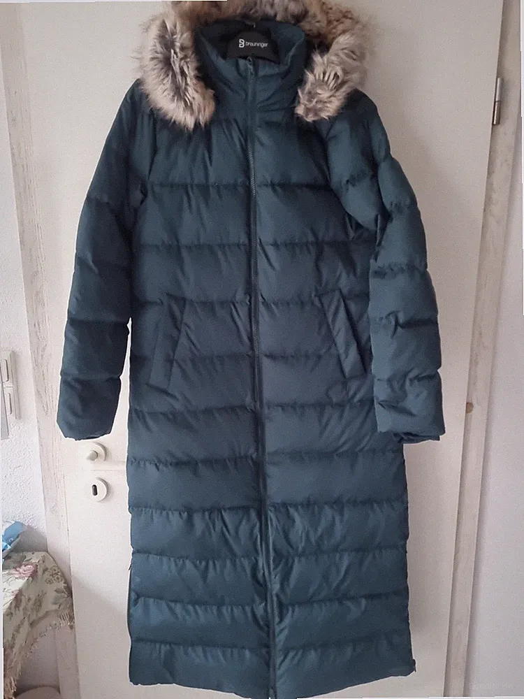 Land's End Women's Maxi Daunen Mantel mit Kapuze