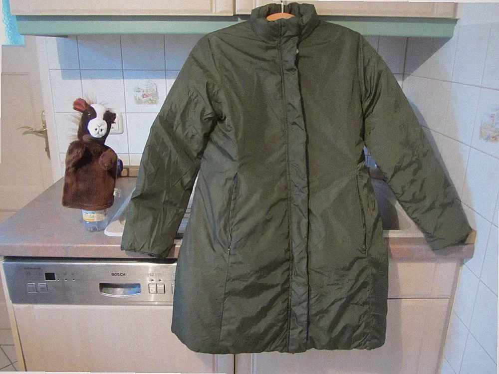 Lands End Daunen Wende- Mantel Damen Parka Winter grün Größe S