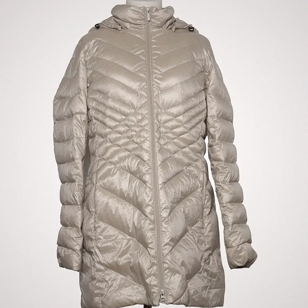Lands' End, Daunenmantel, Damen, Größe: L, Beige, Einfarbig #ZZb