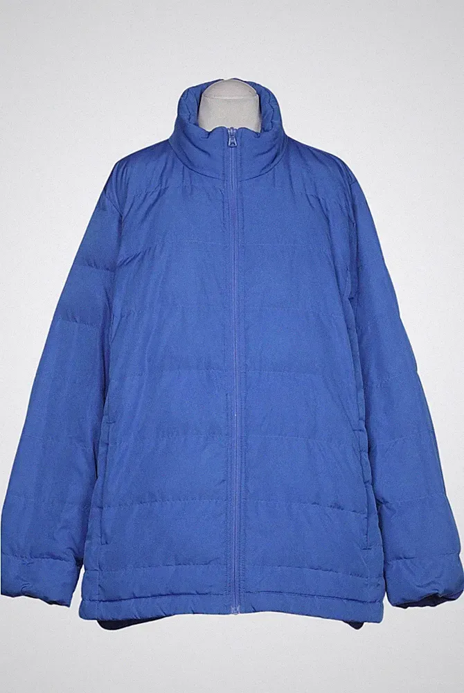 Lands End Jacke Damen Anorak Jacket Kurzmantel Gr. EU 52 Daunen Blau #x0vyc6t