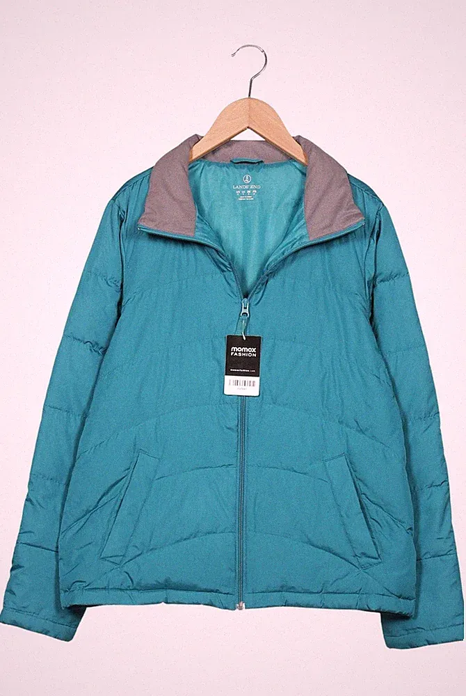 Lands End Jacke Damen Anorak Jacket Kurzmantel Gr. S Daunen Türkis #i6wfexe