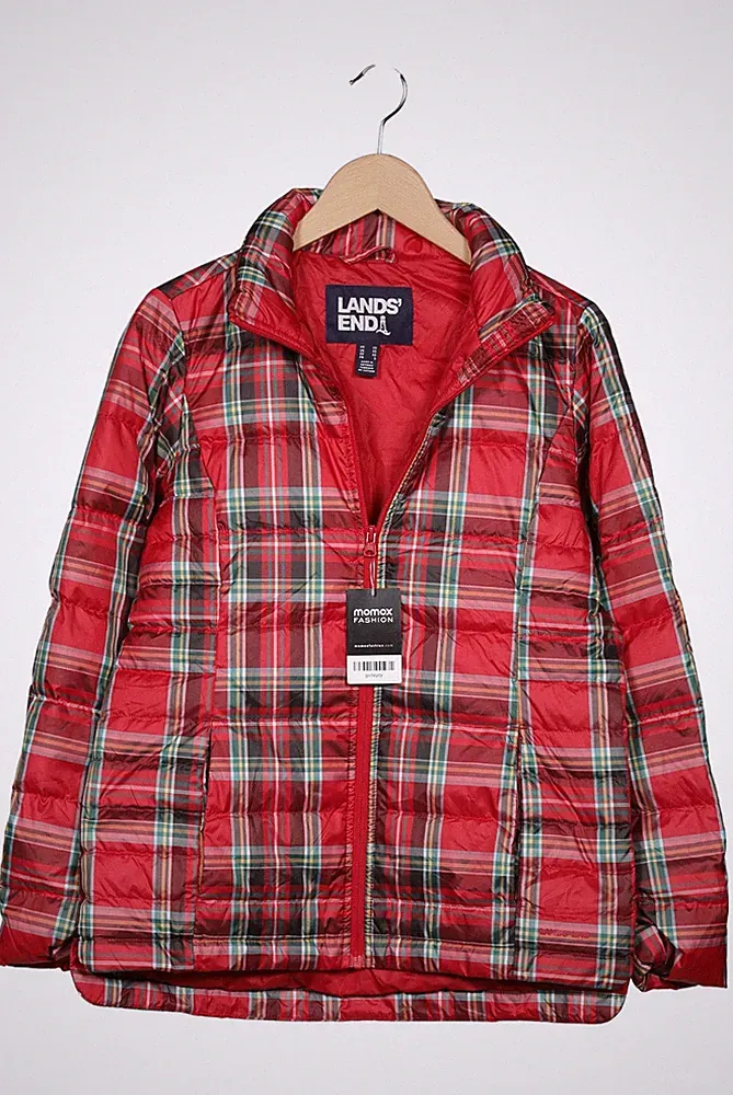 Lands End Jacke Damen Anorak Jacket Kurzmantel Gr. XS Daunen Rot #go1eyoy