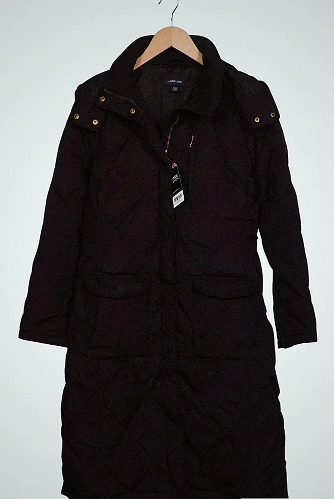 Lands End Mantel Damen Jacke Parka Gr. L Daunen Schwarz #s65gohb