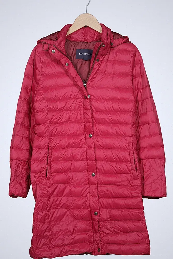 Lands End Mantel Damen Jacke Parka Gr. S Daunen Rot #fpfxcuq