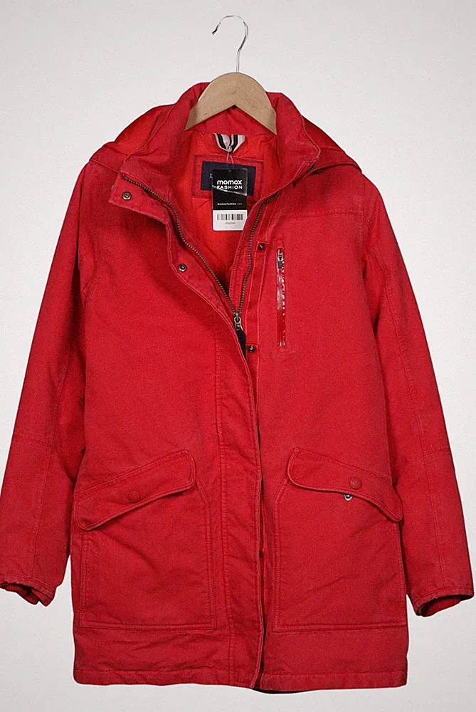 Lands End Mantel Damen Jacke Parka Gr. XS Baumwolle Daunen Rot #w5pap52