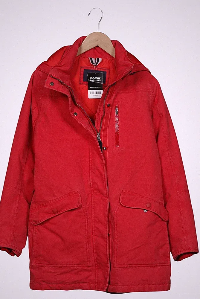 Lands End Mantel Damen Jacke Parka Gr. XS Baumwolle Daunen Rot #w5pap52