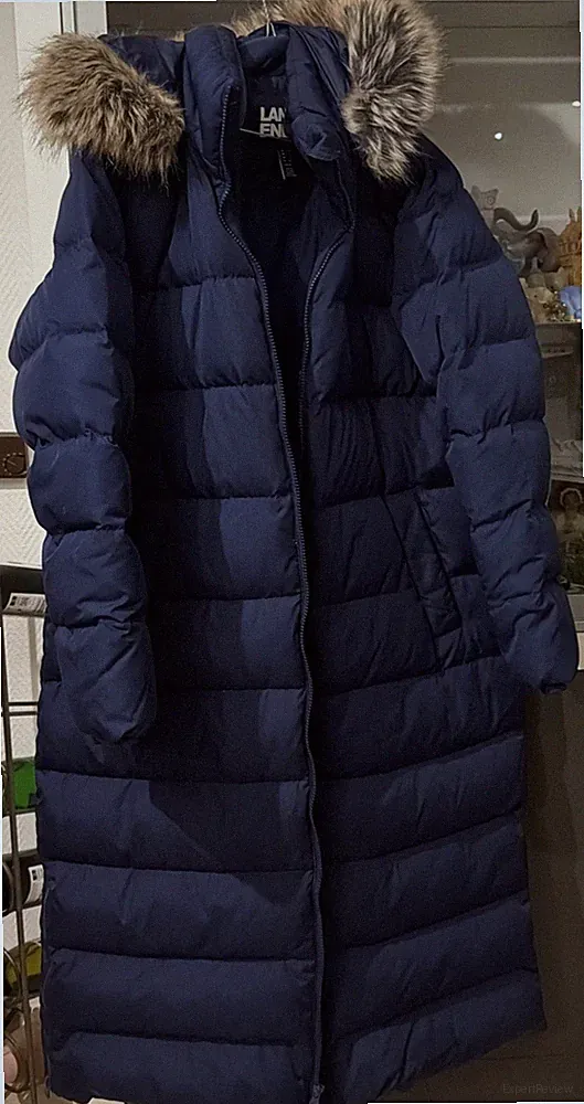 Lands End Mantel dunkel blau Gr L schön warm 80% Daunen 🪶