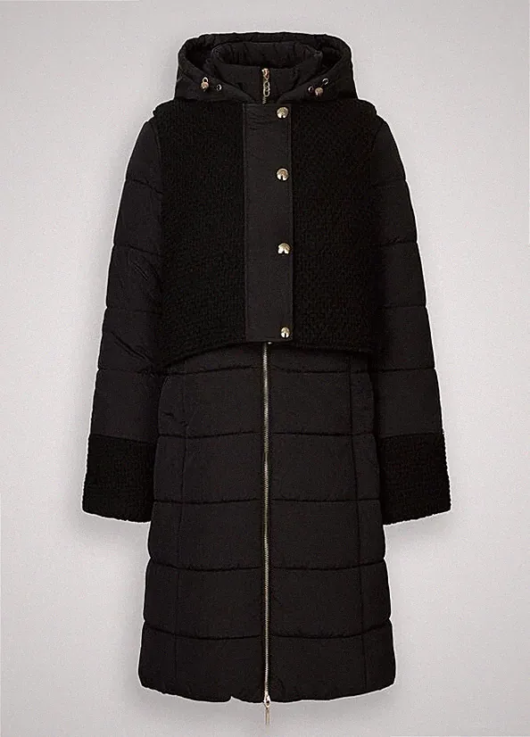 Langer Daunenmantel Mit Kapuze LIU JO Damen TF5017 T9805 Schwarz A3573