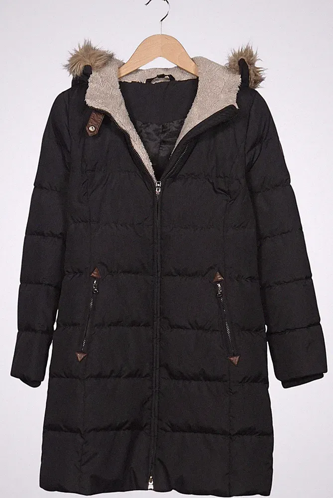 LAUREN Ralph Lauren Mantel Damen Jacke Parka Gr. S Daunen Wolle Schwarz #vcrdvr6