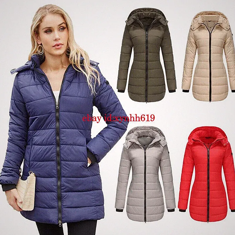Leichte Winter Jacke Damen Kapuze Parka Mantel Übergangsjacke Steppjacke EU36-50