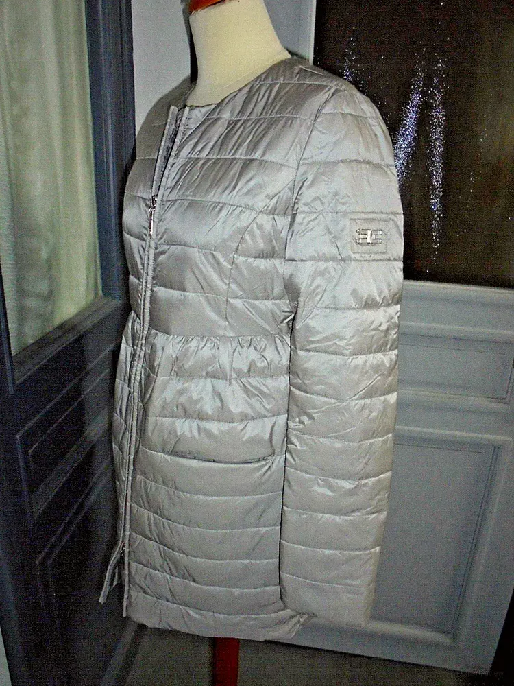 Leichter Designer Daunen Mantel ELISABETTA FRANCHI gr. 36 (IT: 42) silber jacke