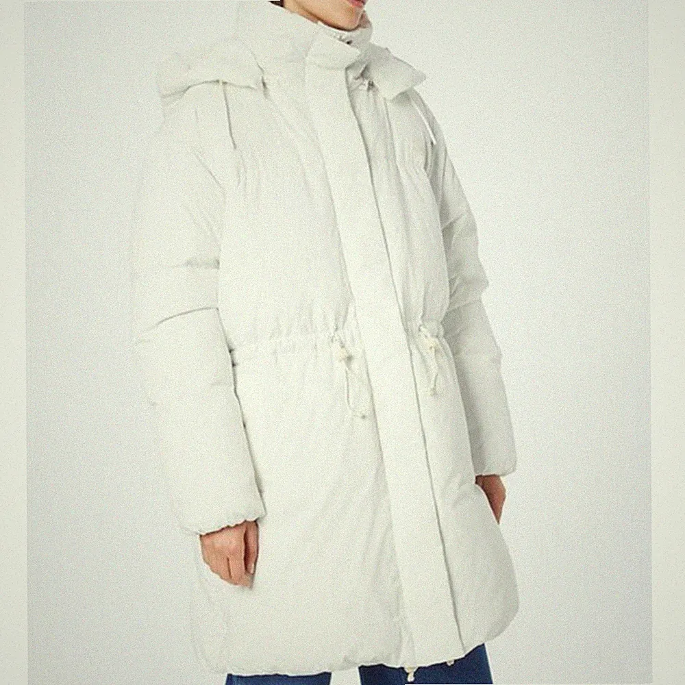 Levi's Puffer Daunenjacke Damen Parka Mantel Weiß Kapuze Mg5 Größe XS